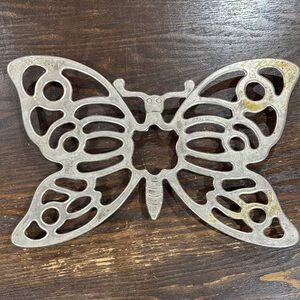 Leonard Silverplated Butterfly Trivet, Vintage Wall Hanging